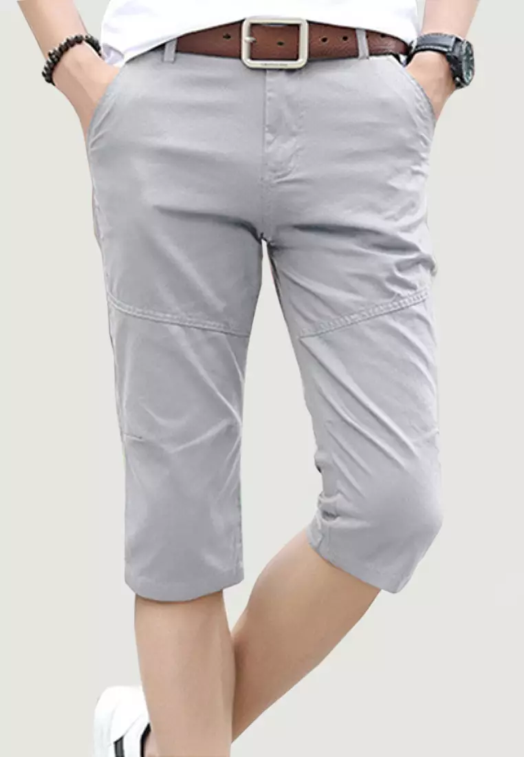 Mens casual cropped on sale trousers