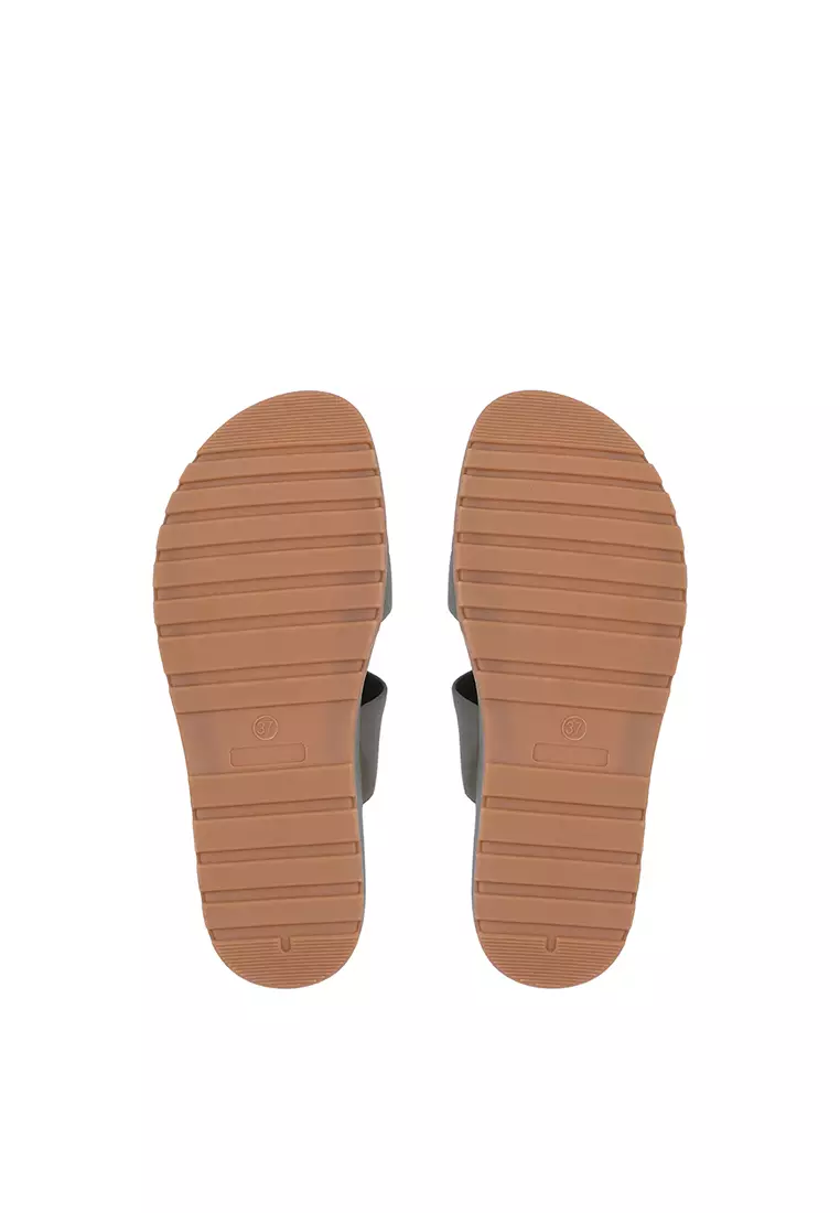 Dark Green CR Lisa Double Strap Sandals