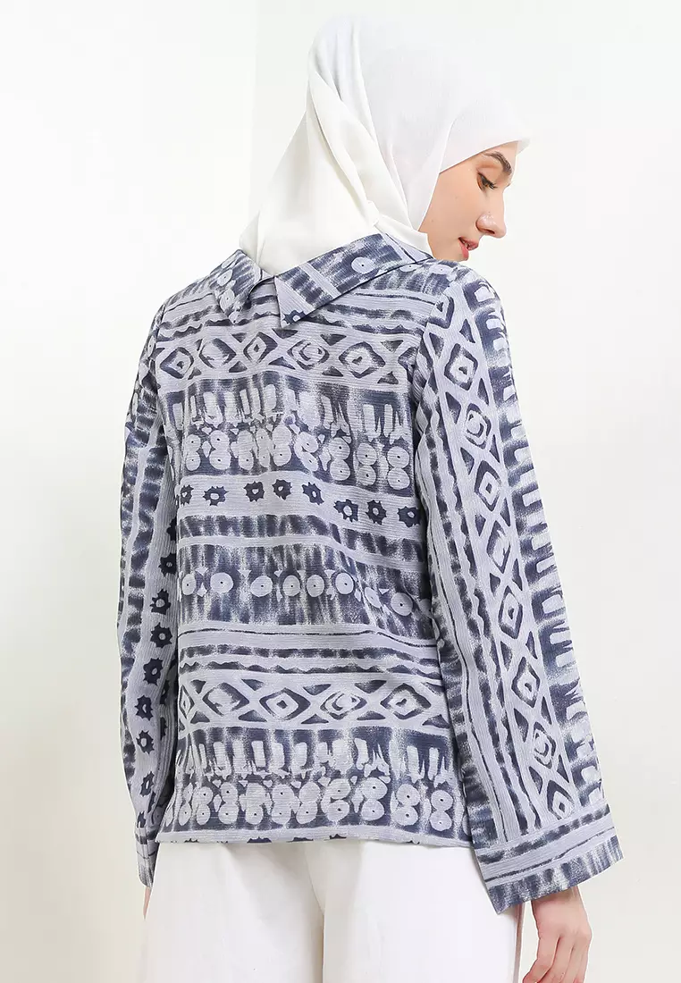 Delira Blouse In Grey Print