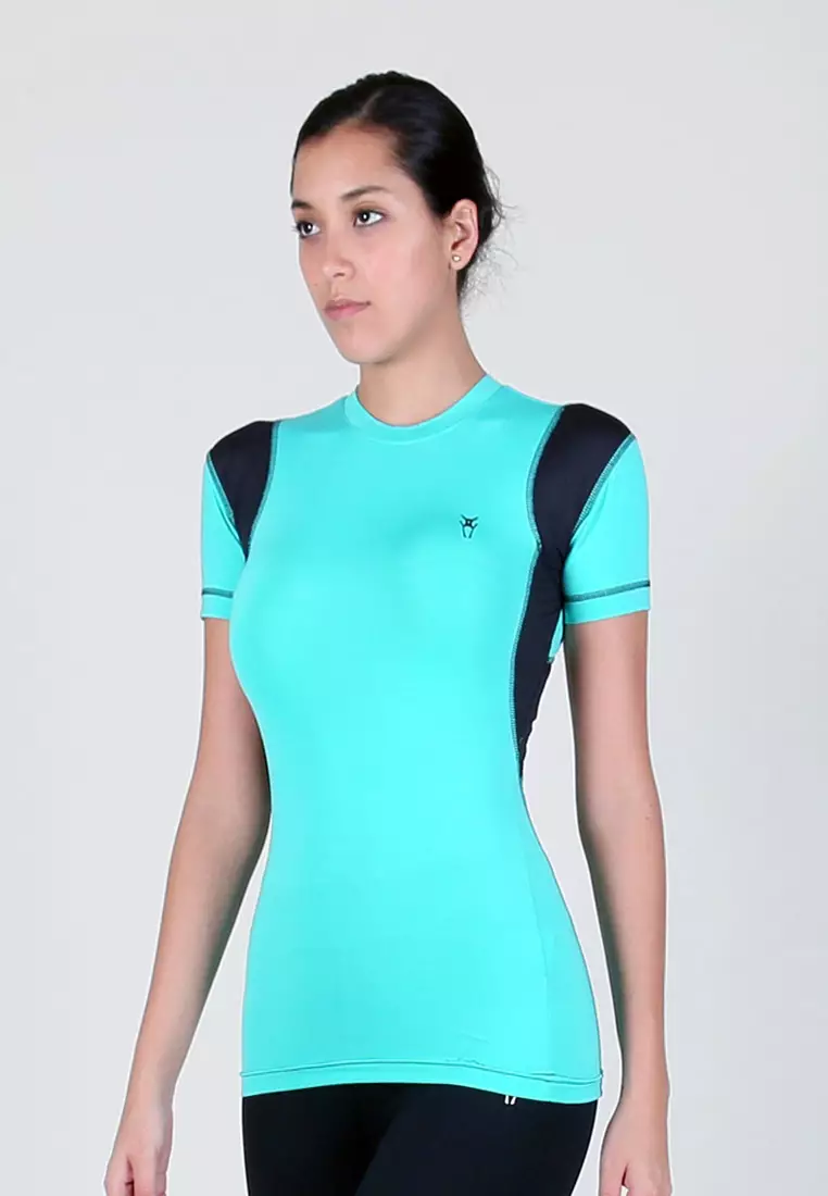 Amnig Women Maxforce Dual Tone Compression Top (Mint)