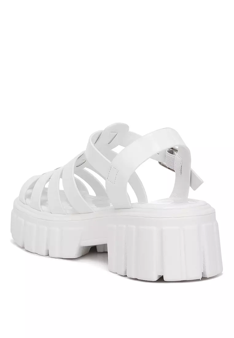 White chunky gladiator sandals top