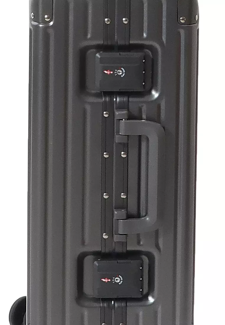 Barayev Koper Alumunium Frame Size 20 Inch Travel Bag Unisex Large Compartment  TSA Lock Material Polycarbonate ORIGINAL - Grey