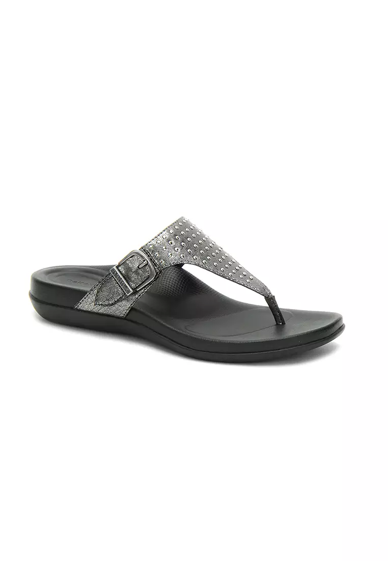 Aetrex black sandals online
