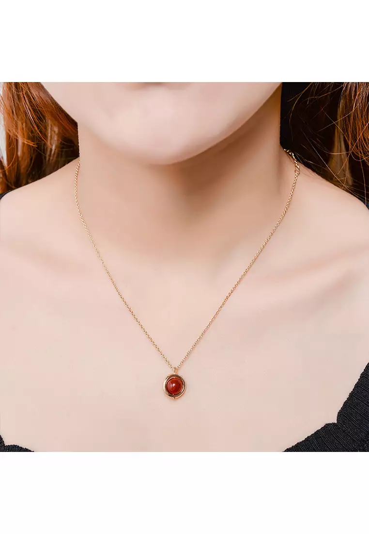 Red deals agate necklace