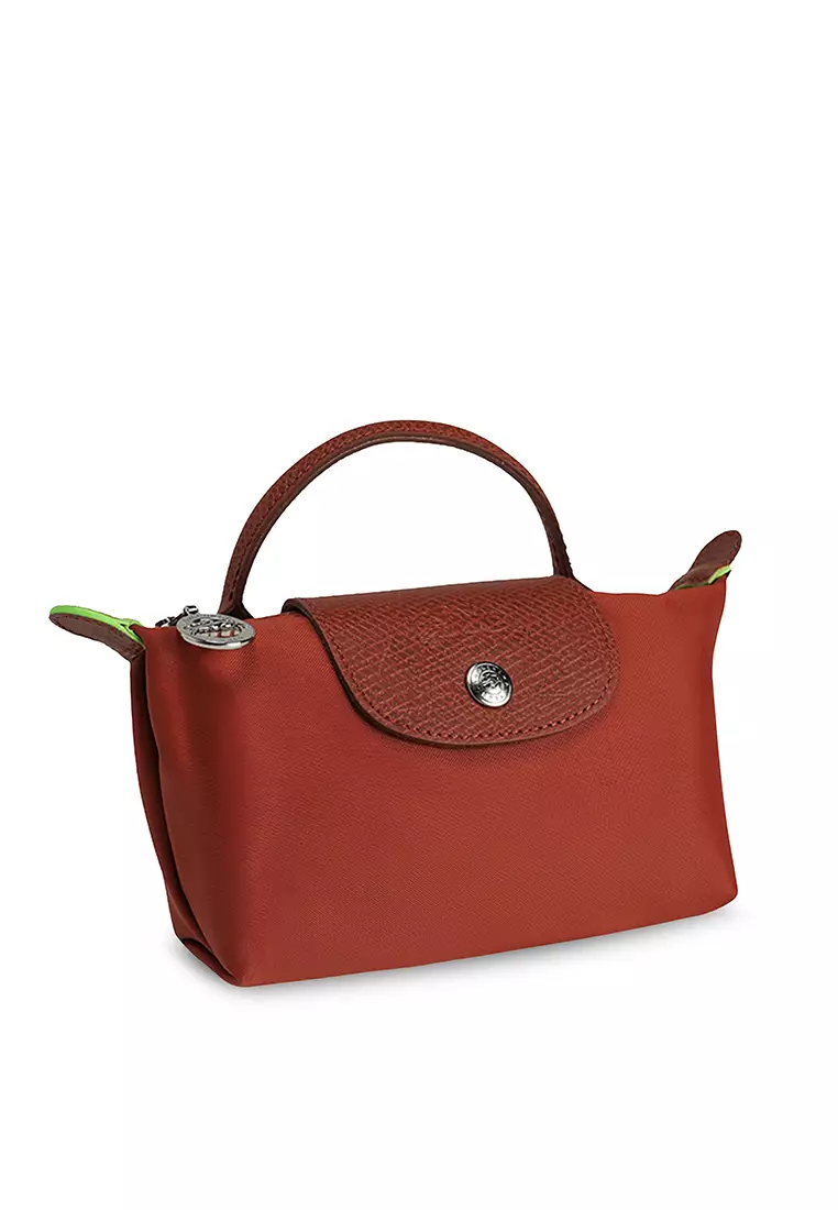 Le Pliage Green Pouch with Handle (tr)