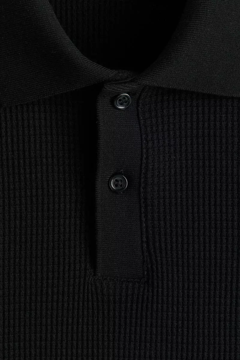 Slim Fit Waffle-knit polo shirt