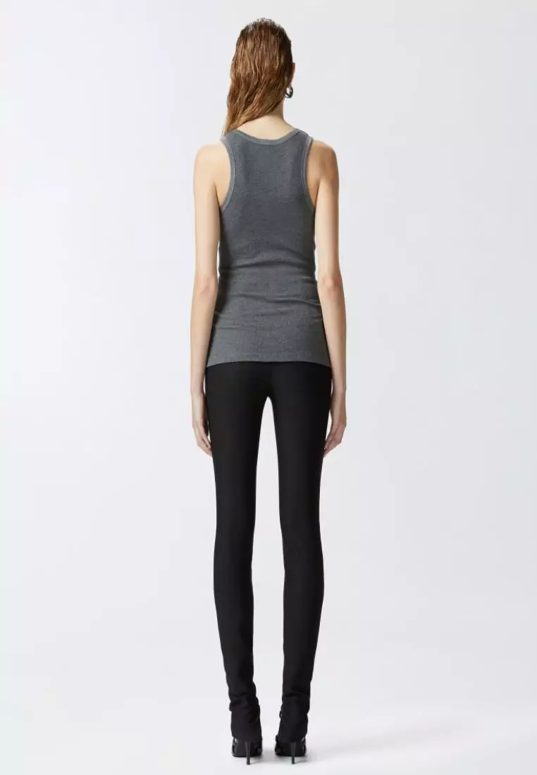 Ribbed tank top with logo