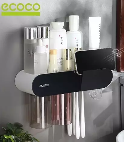 Ecoco Toothbrush Rack Magnetic Toothbrush Holder Wall Mounted