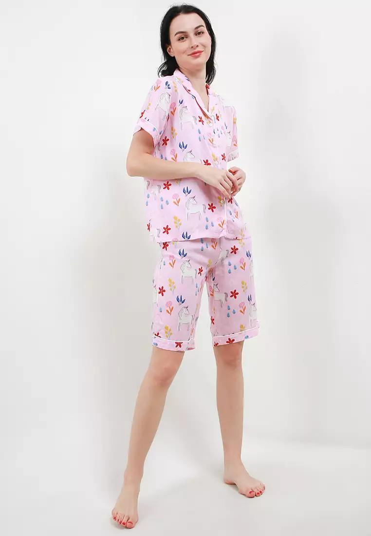 Jual Anne Wintours Pyjama Pijama Viscose Short Sleeve Short Pants