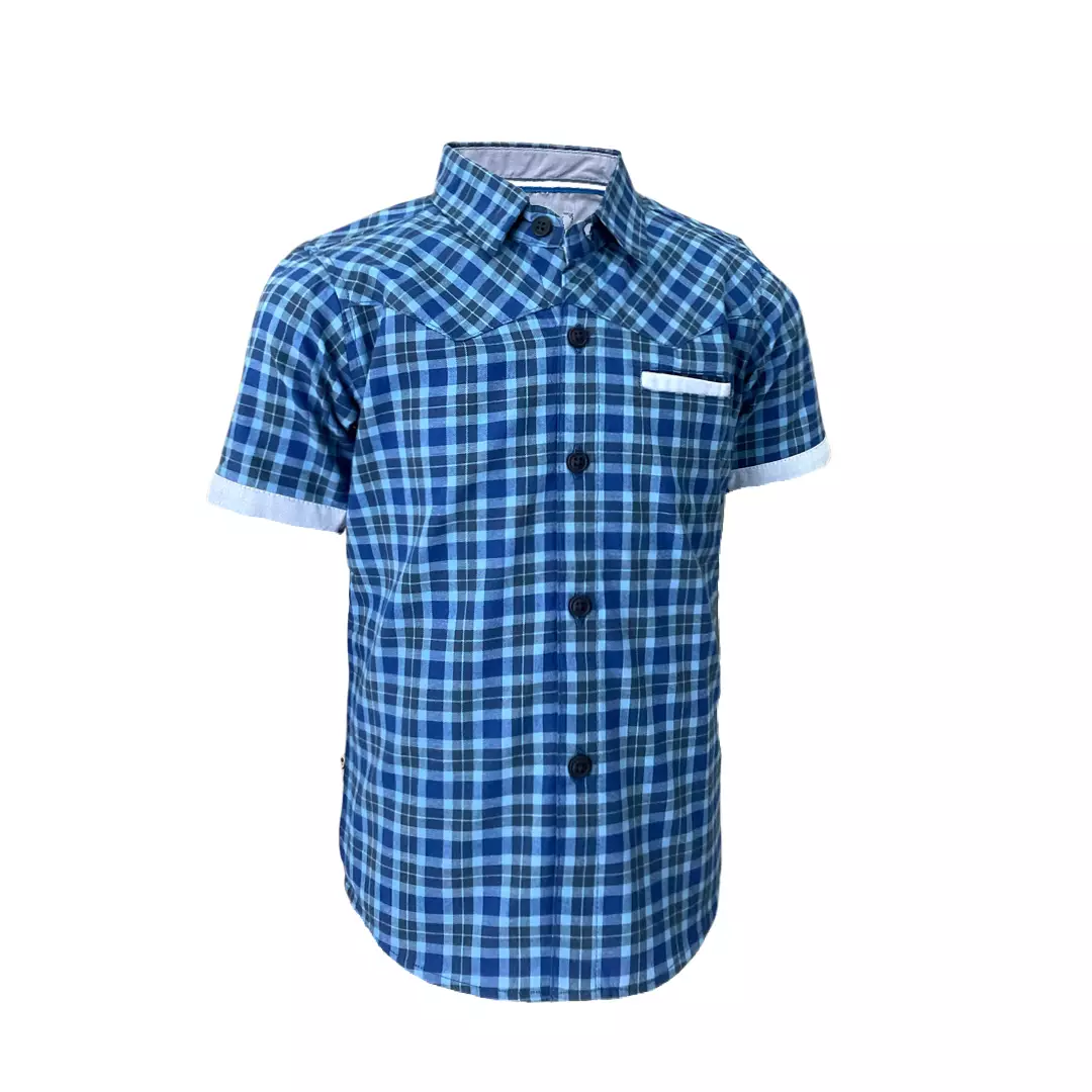 Pingu Kemeja Anak Laki Laki Kotak-Kotak Pendek Navy 92208930