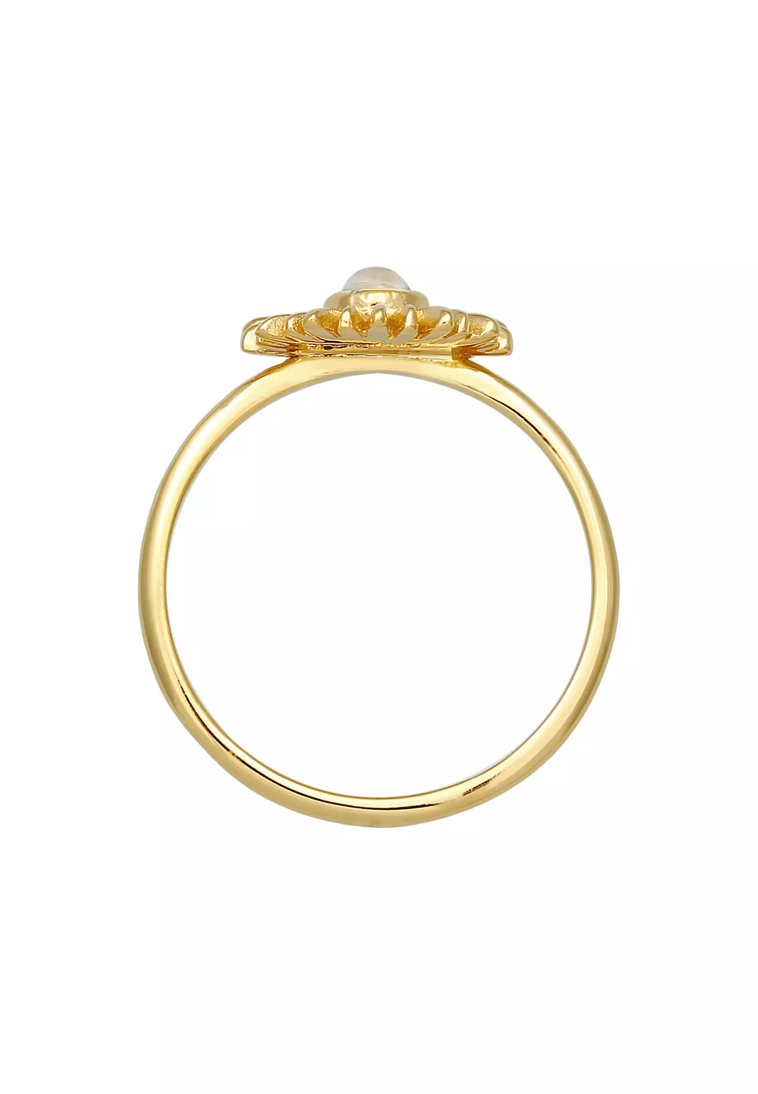 Ring Sun Boho Look Trend Blogger Moonstone Gold Plated
