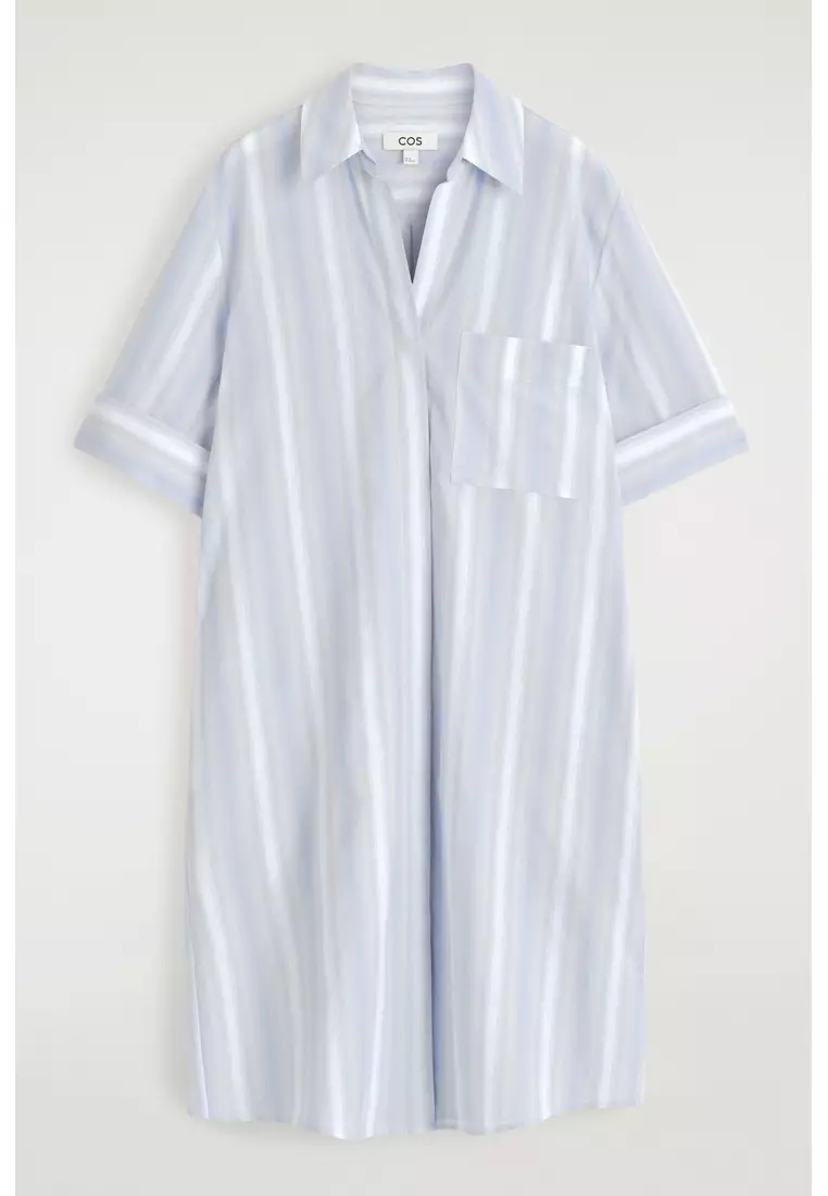 STRIPED SHORT-SLEEVED SHIRT DRESS