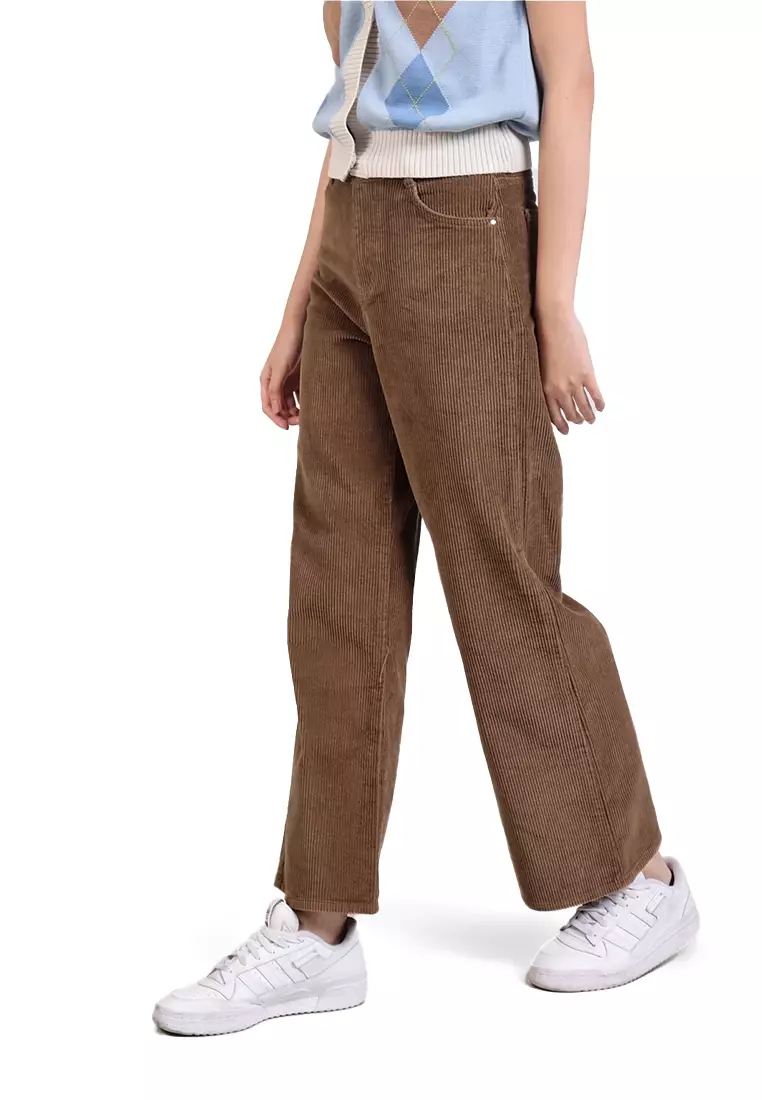 Low Waist Straight Leg Corduroy Pants