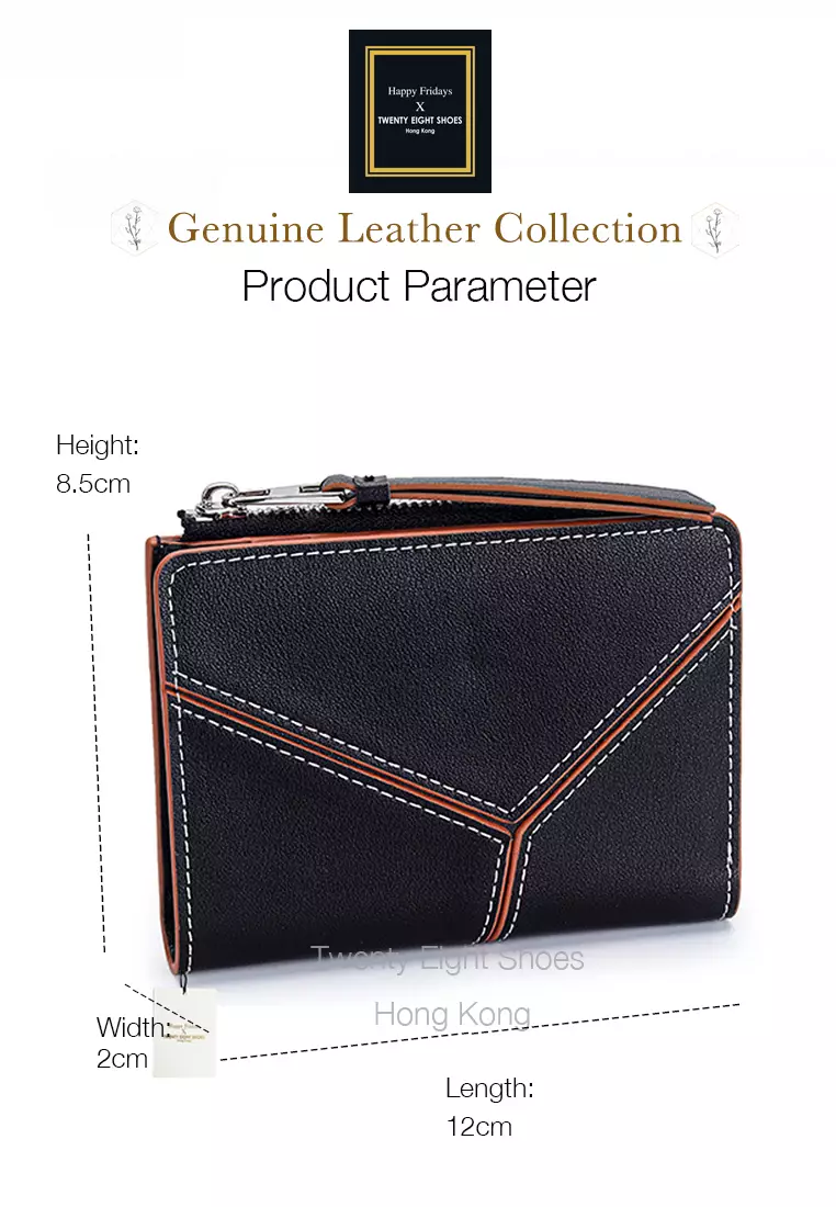 Genuine Leather Color Patching Bifold Wallet JW YT-109