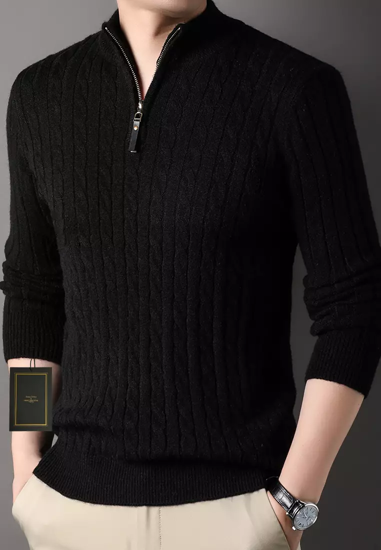 Stand Collar Knitted Sweater BD8511