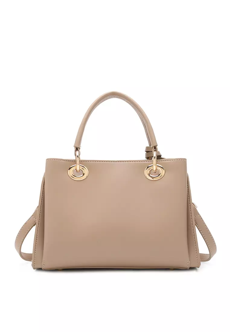 Women's Zig Zag Quilted Top Handle Bag / Crossbody Bag / Shoulder Bag (Tas Selempang Wanita / Tas Tangan Wanita / Tas Bahu Wanita) - Krem