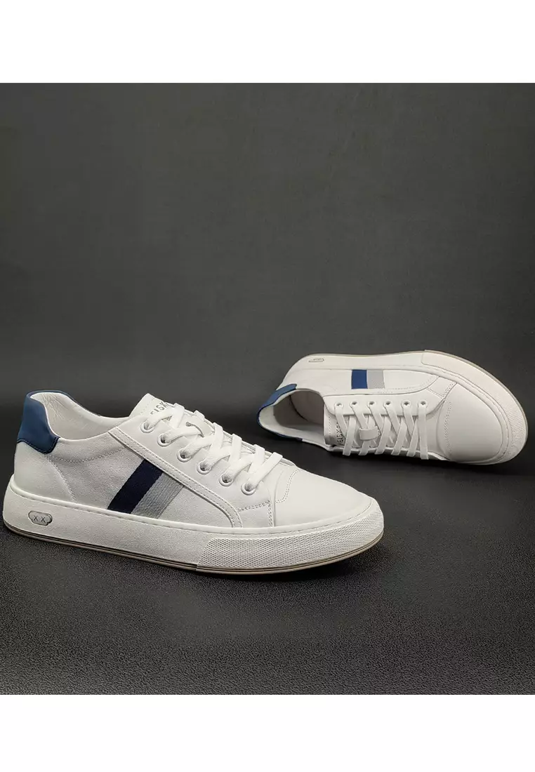 Contrast Stripe Grain Leather Sneakers ALG8911
