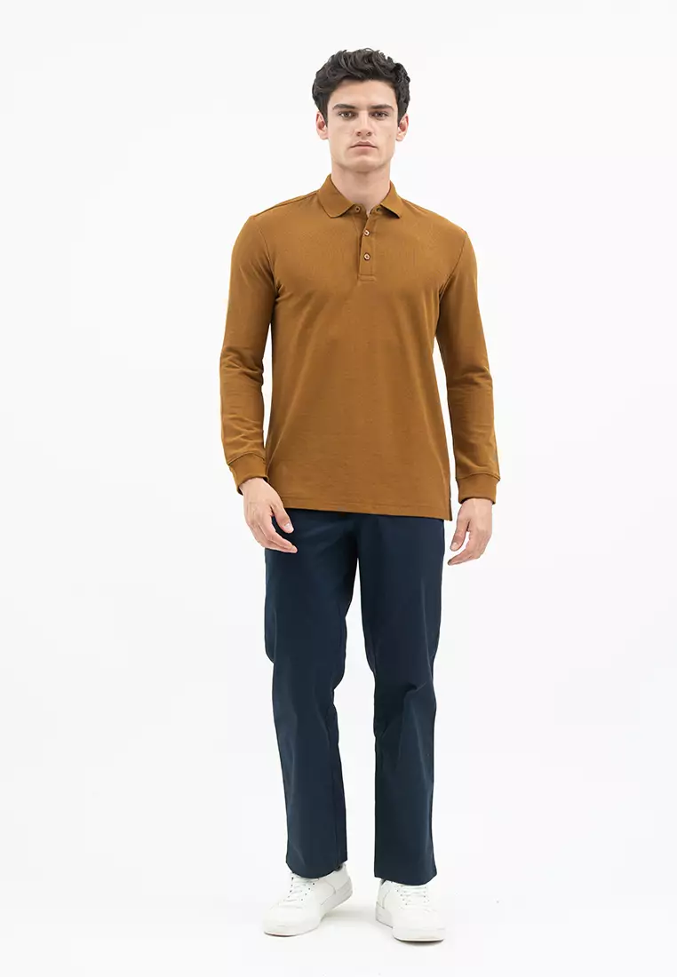 Jack Nicklaus Mezzo Polo Shirt Pria Regular Fit Monument Monk's Brown