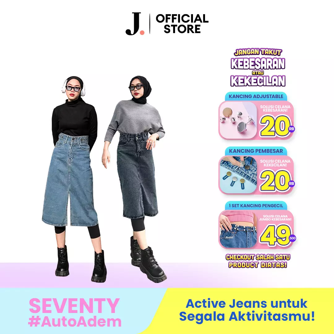 Highwaist Rok Slit Jeans Panjang 997 SEVENTY