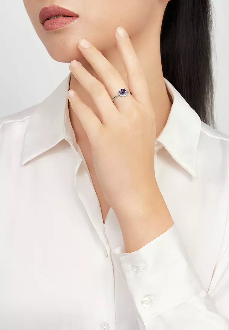 HABIB Amethyst and Diamond Ring in 375/9K White Gold 261881121(R)WG-AMEH