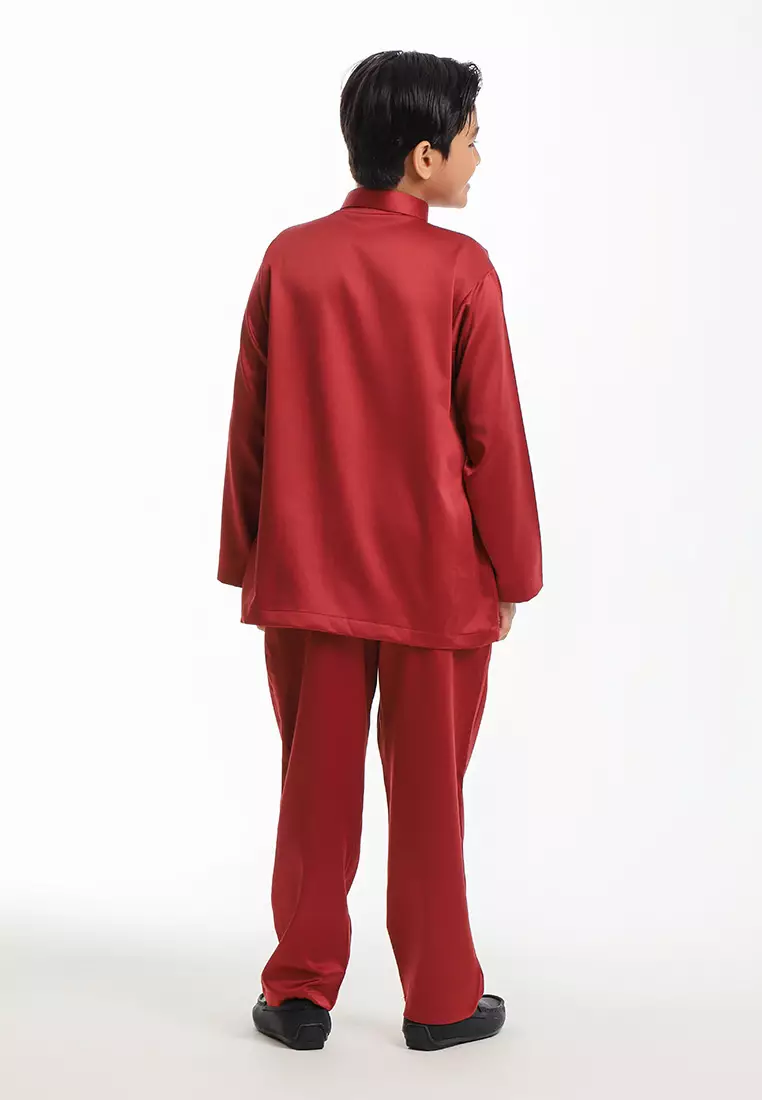 Alain Delon Baju Melayu Cekak Musang Budak - 19026505-75WineryRed