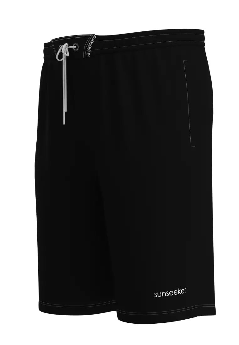 Solid Black Velcro 20" Boardshorts