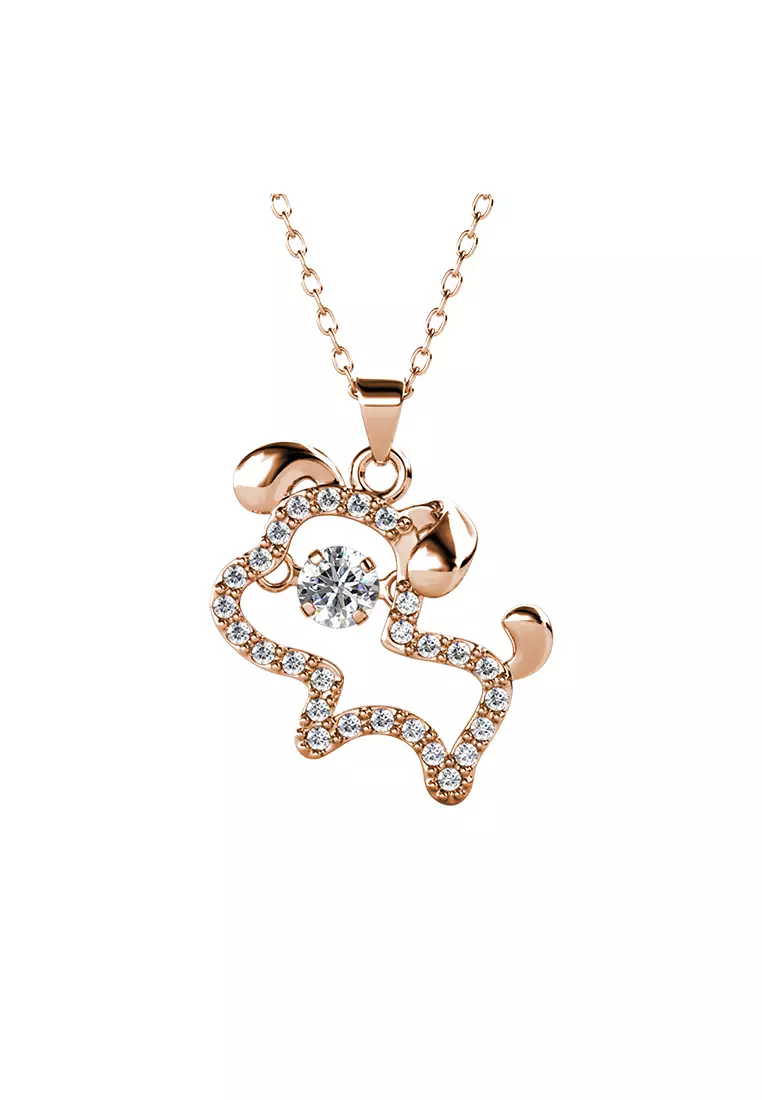 Dancing Shio Pendant Dog RG - Kalung Crystal Swarovski by Her Jewellery