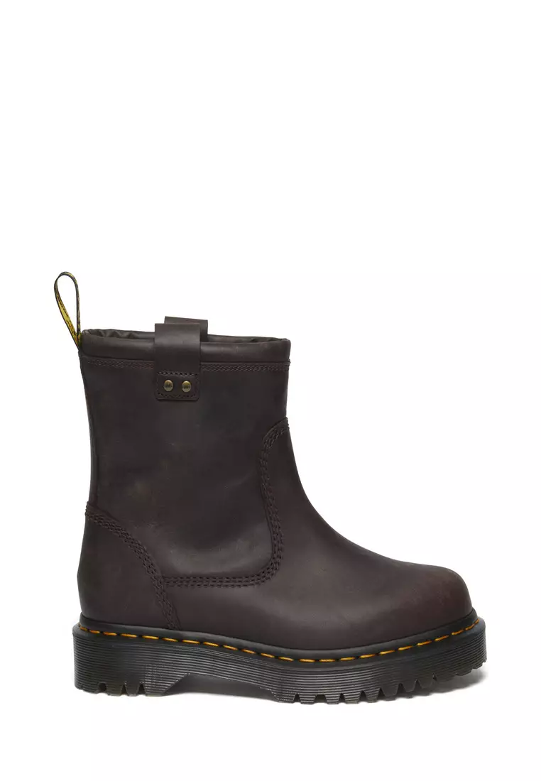 Discount on Dr. Martens  shoes - SKU: Anistone Leather Biker Black Boots Women