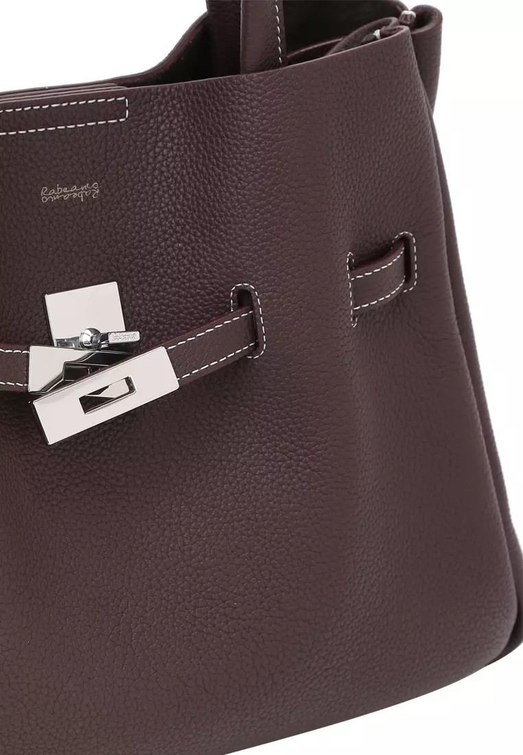 SAOIRSE Soft Structural Belt Tote Bag - Dark Brown