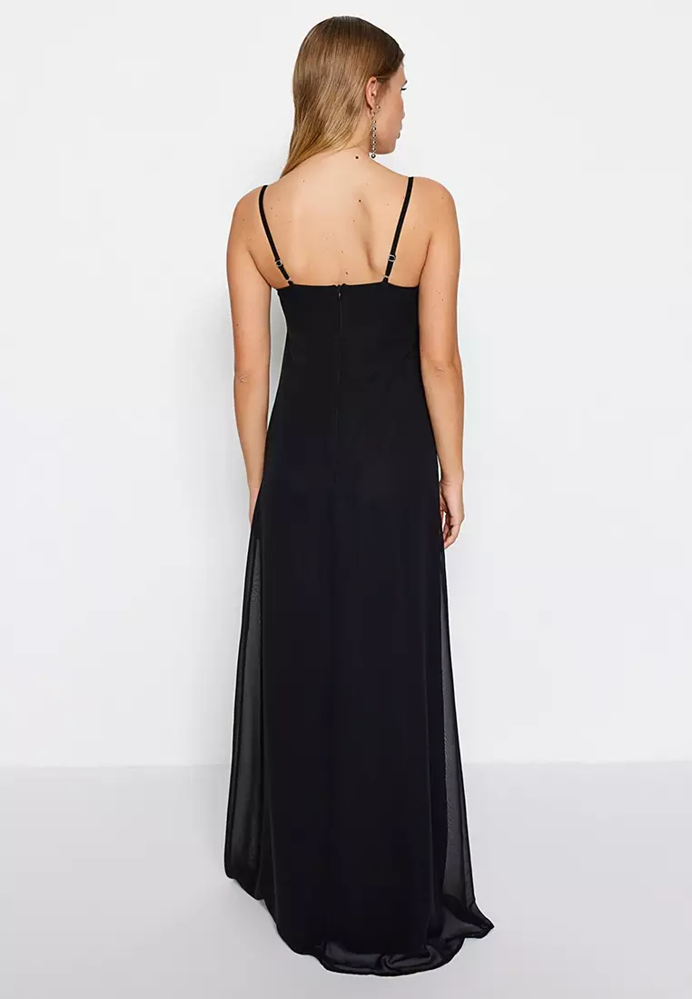 Jual Trendyol Chiffon Evening Dress Original 2023 | ZALORA Indonesia ®
