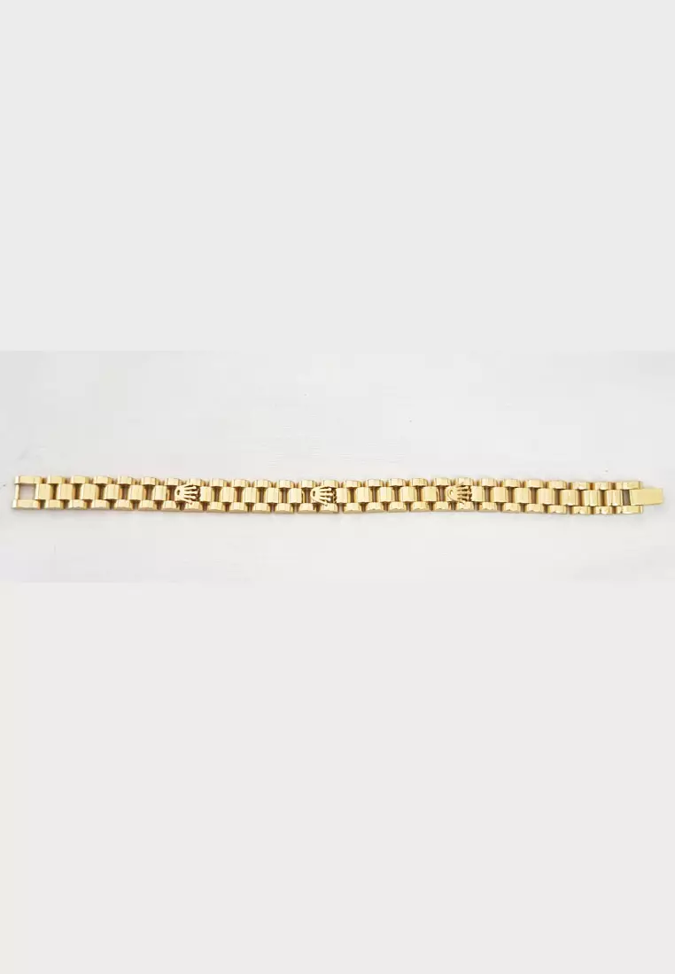 Men's Accessories Crowns Stainless Steel Men's Bracelet Gelang Pria Solid Gold