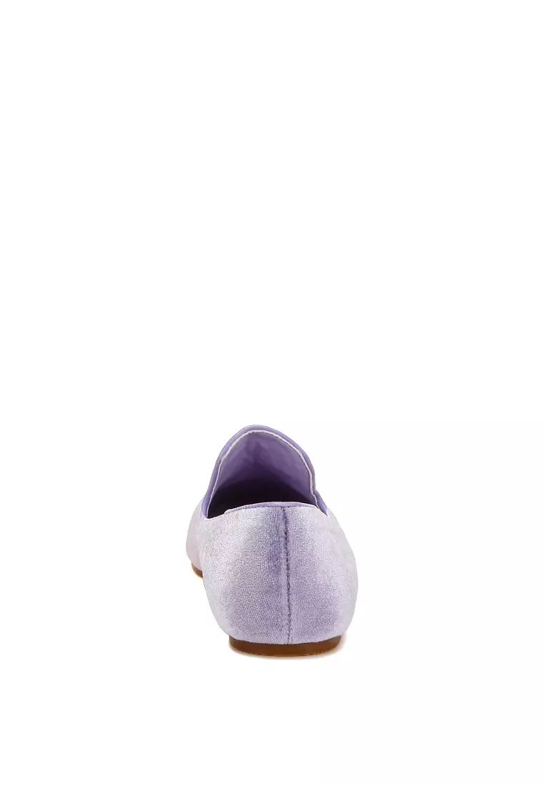 Iconic Tassel Detail Velvet Loafers in Lilac
