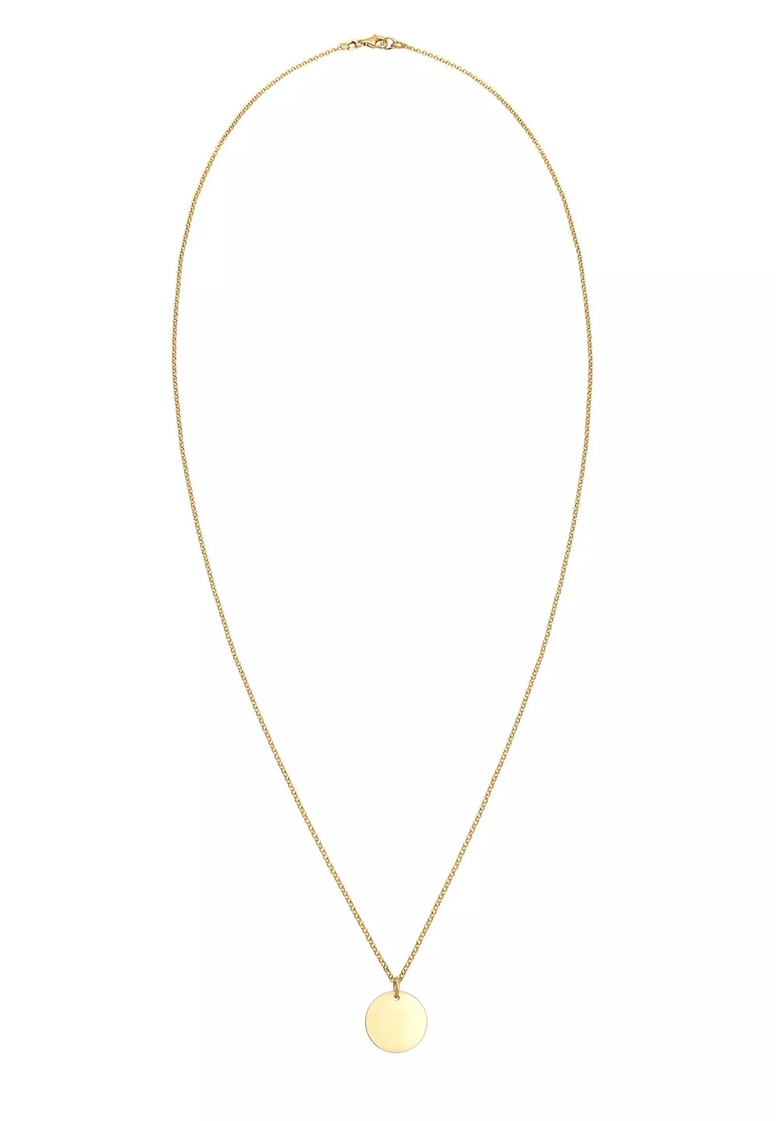 Necklace Plate Pendant Basic Round Gold Plated