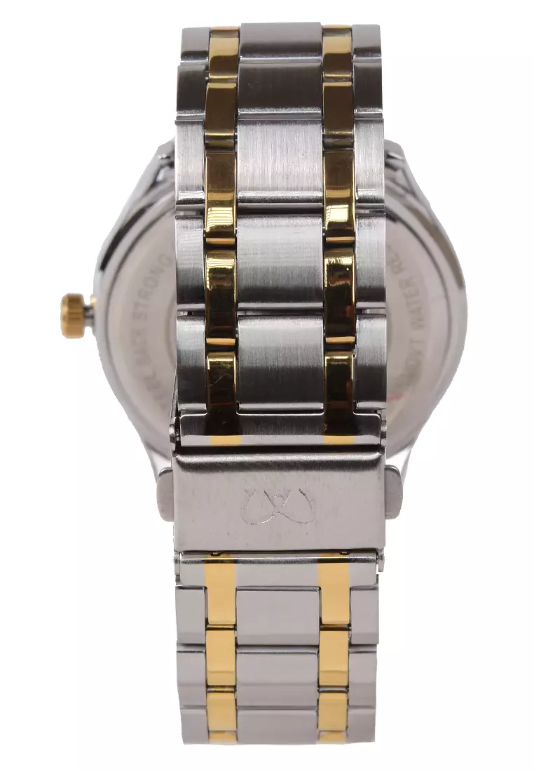 Mirage Jam Tangan Analog Pria - Silver Gold Dial Stainless Steel - 8754M