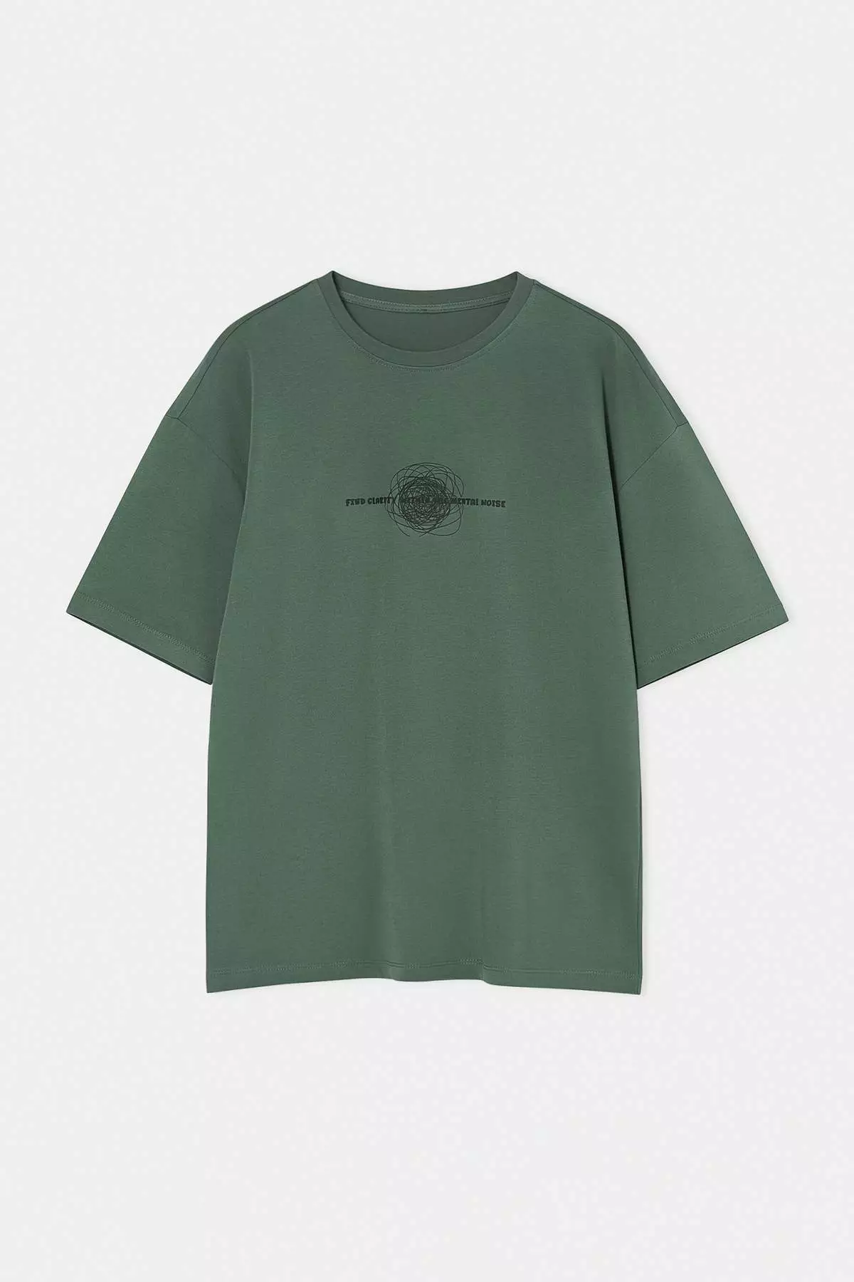 Green Oversize/Wide Cut Printed 100% Cotton T-Shirt Tmnss26Ts00053