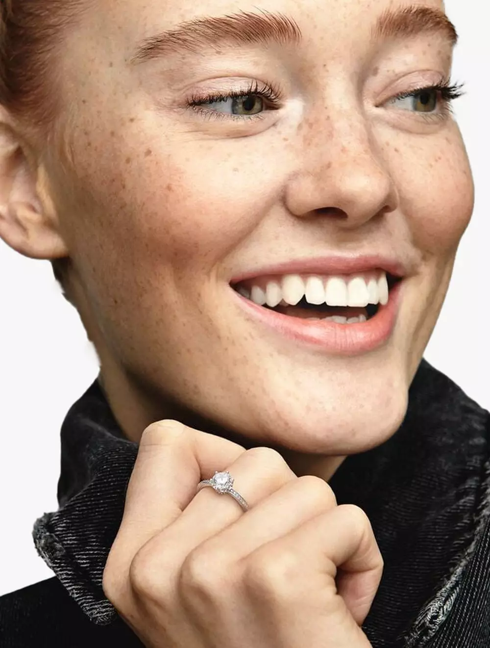 Crown sterling silver ring with clear cubic zirconia