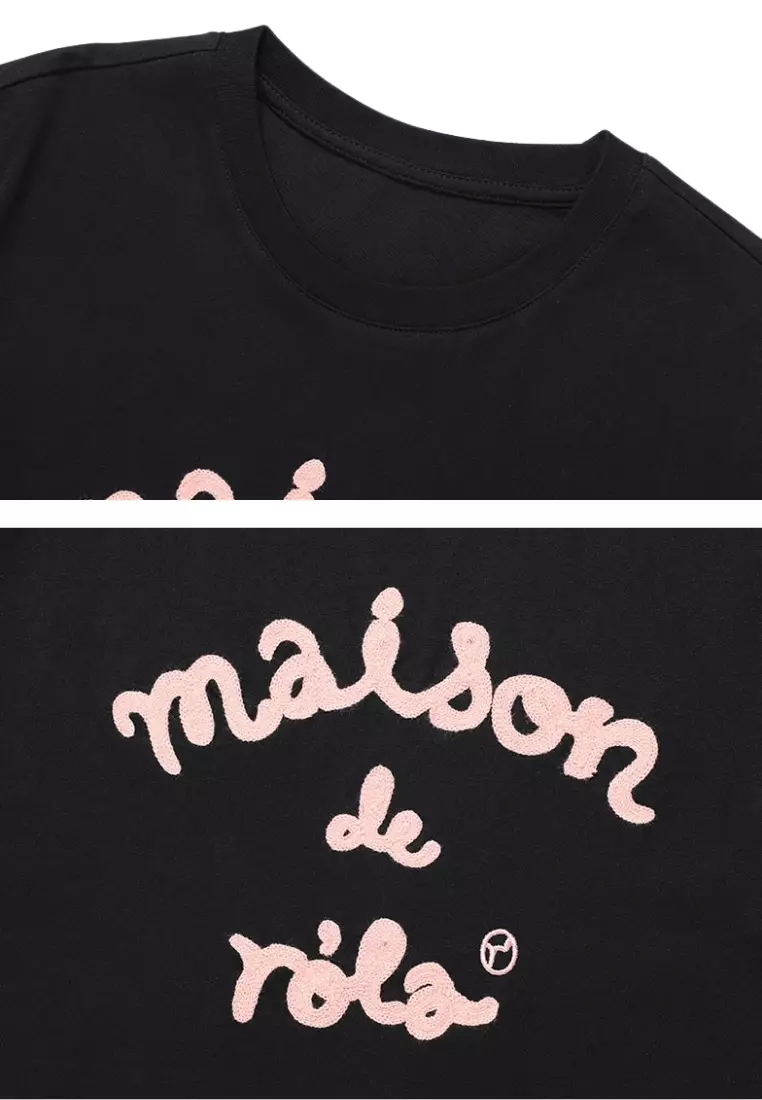 Maison De Rola Embroidery T-Shirt - Black