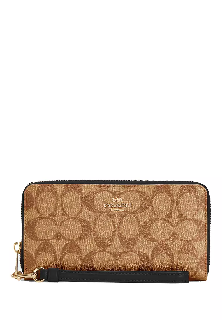 Buy Coach COACH Long Zip Around Wallet In Signature Canvas 2023 Online ...