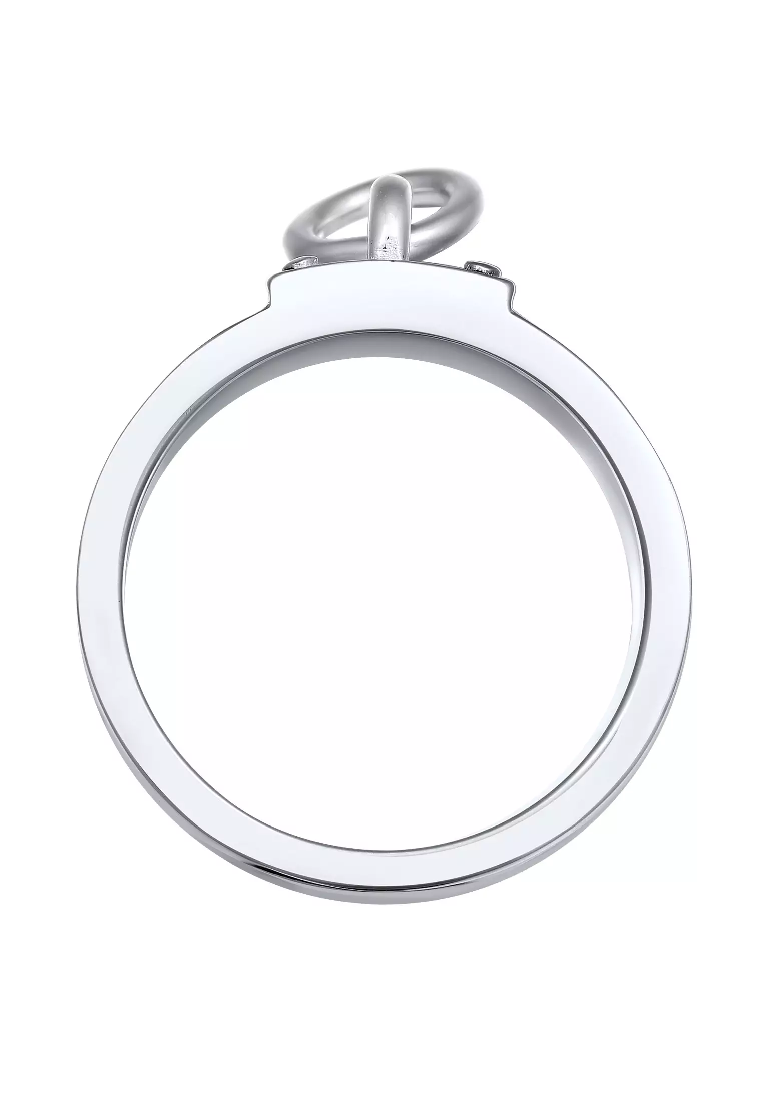 Men’s Silver Circle Detail Band Ring