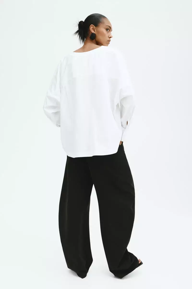Waisted cotton blouse