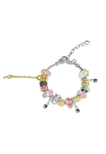 Her Jewellery Roman Charm Bracelet (Pink) - Made with premium grade crystals from Austria HE210AC33EBISG_1
