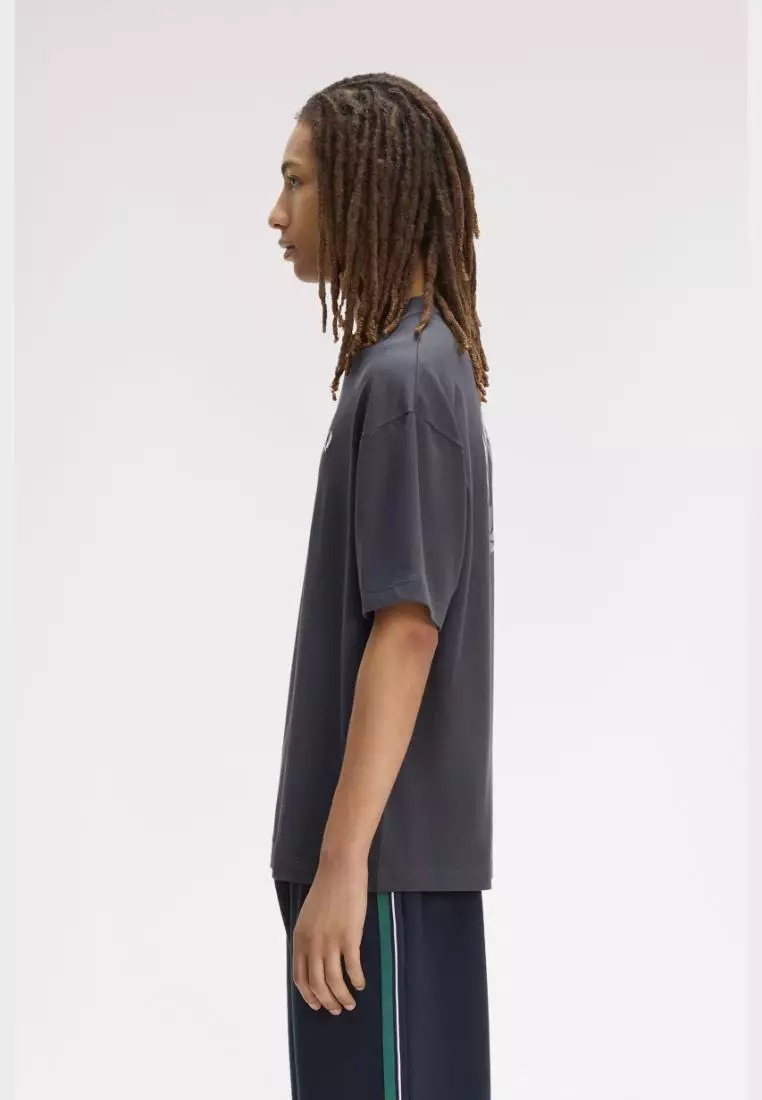 Fred Perry M2474 Back Print Laurel Wreath T-Shirt (Anchor Grey) 