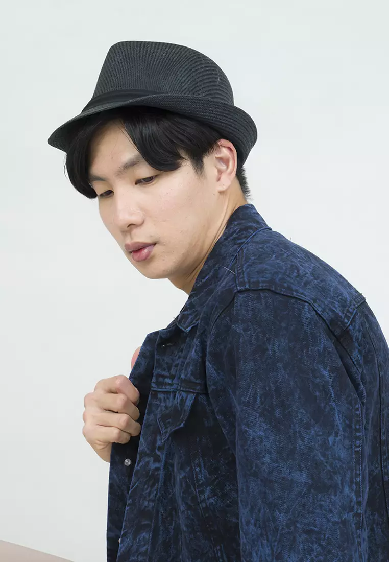 Topi fedora cowboy hat fedora ratan black houseofcuff