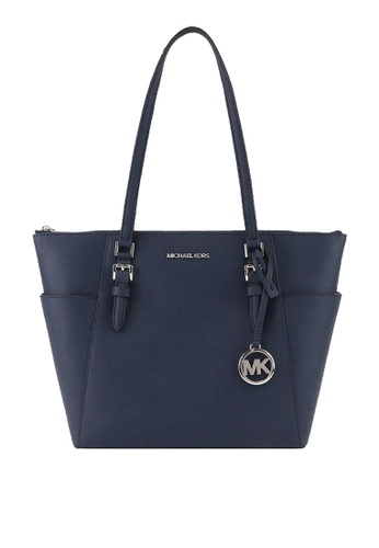 Michael Kors navy Michael Kors Charlotte Tote 35F0SCFT3L Navy With Silver Hardware CE58BAC773169AGS_1