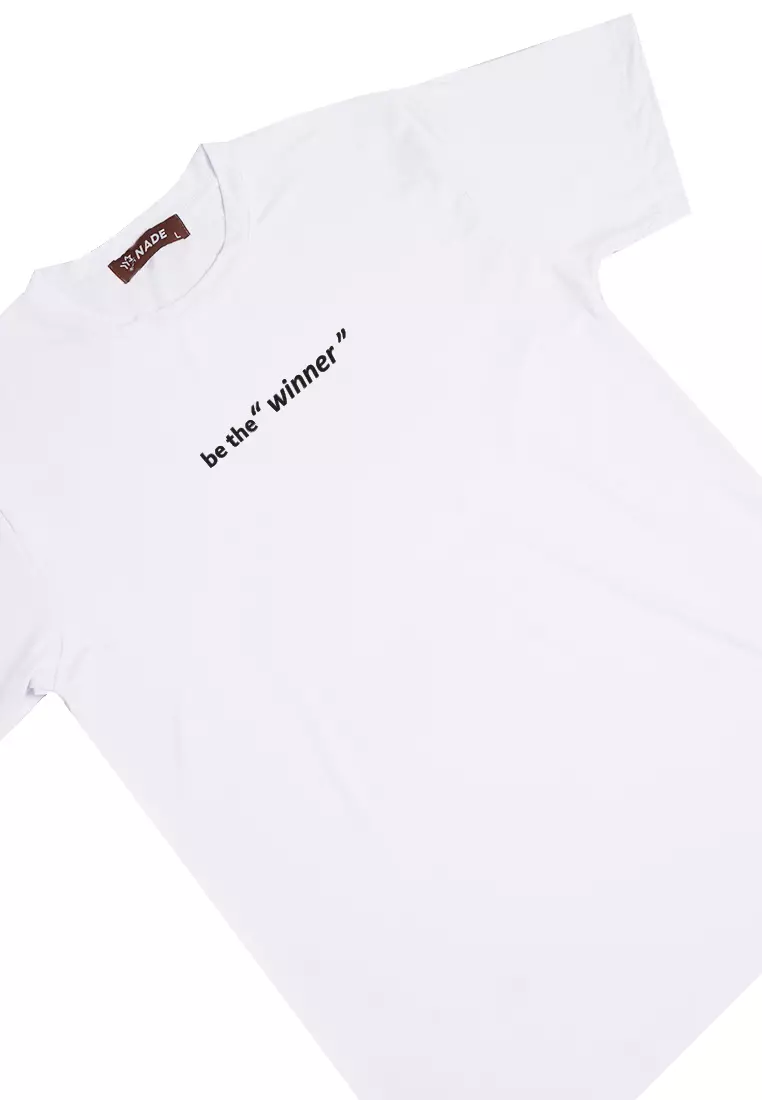 NTD94 Kaos Gym Stretch Nade "be the winner" putih