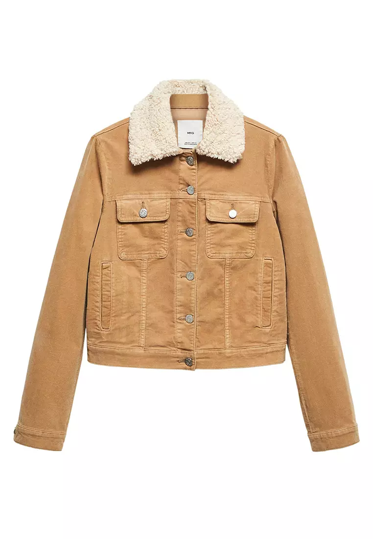 Buy Mango Corduroy Jacket With Shearling Collar 2024 Online