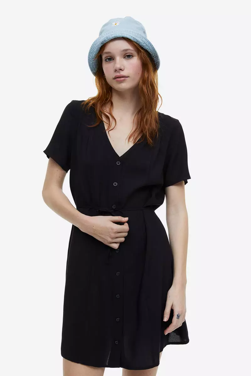 Button front dress zara sale