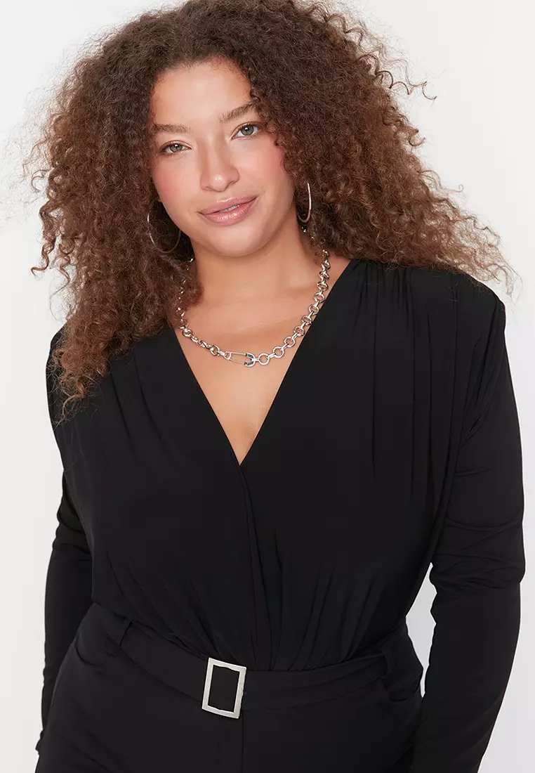 Plus Size Knitted Padding Double Breasted Bodybuilding with Snap fastener