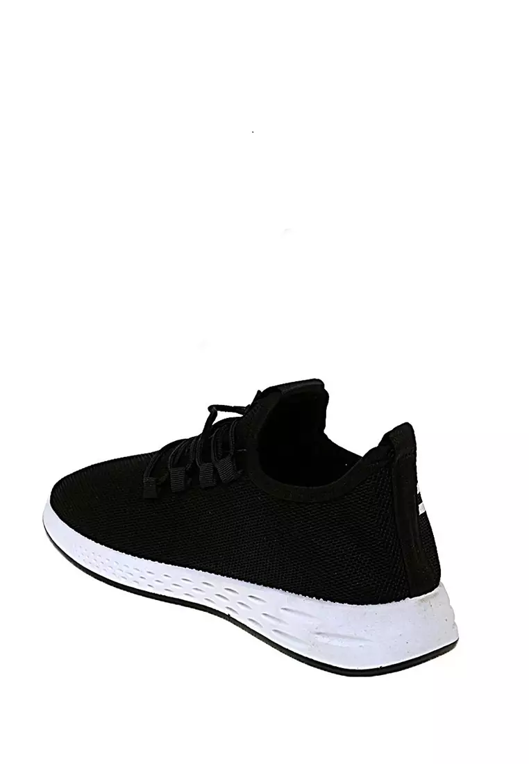 Chayton Sepatu Olahraga Pria Sneakers Two Line Casual Sport Shoes Material Cloth ORIGINAL - Black