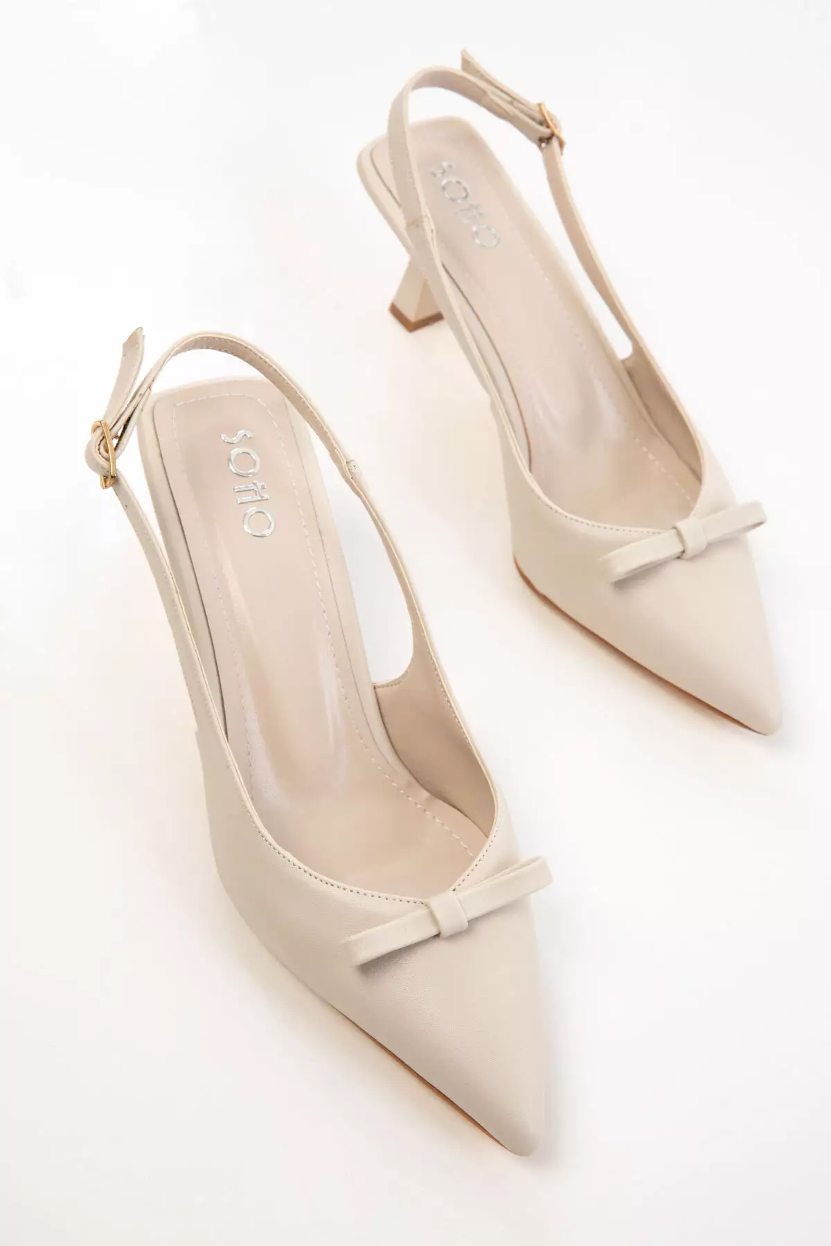 Beige Women's Classic Heeled Shoes 20597